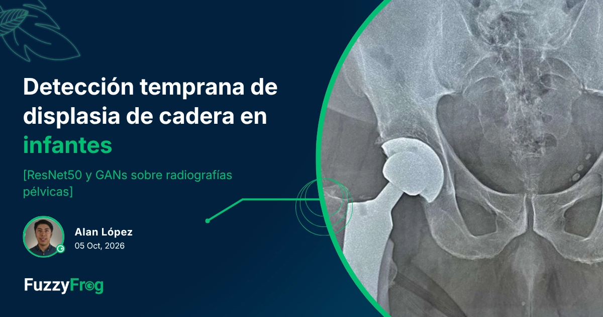 Radiografía pélvica de infante analizada con deep learning para detectar displasia del desarrollo de cadera
