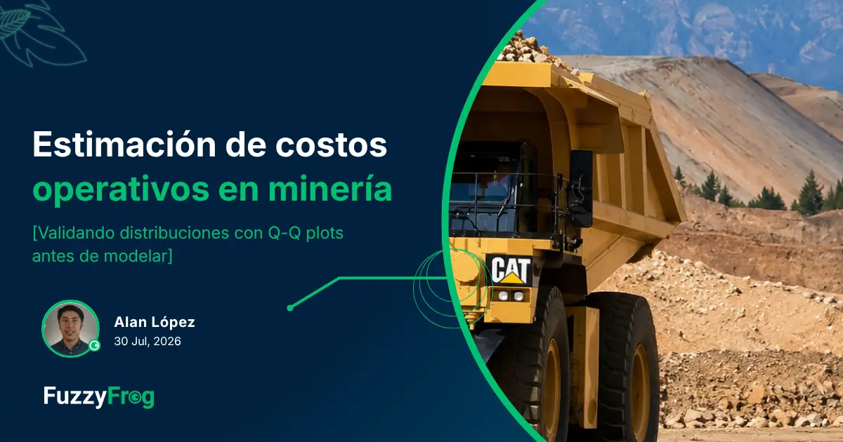 Análisis de Q-Q plots de variables operativas mineras para validar distribuciones antes de estimar el costo por tonelada con machine learning