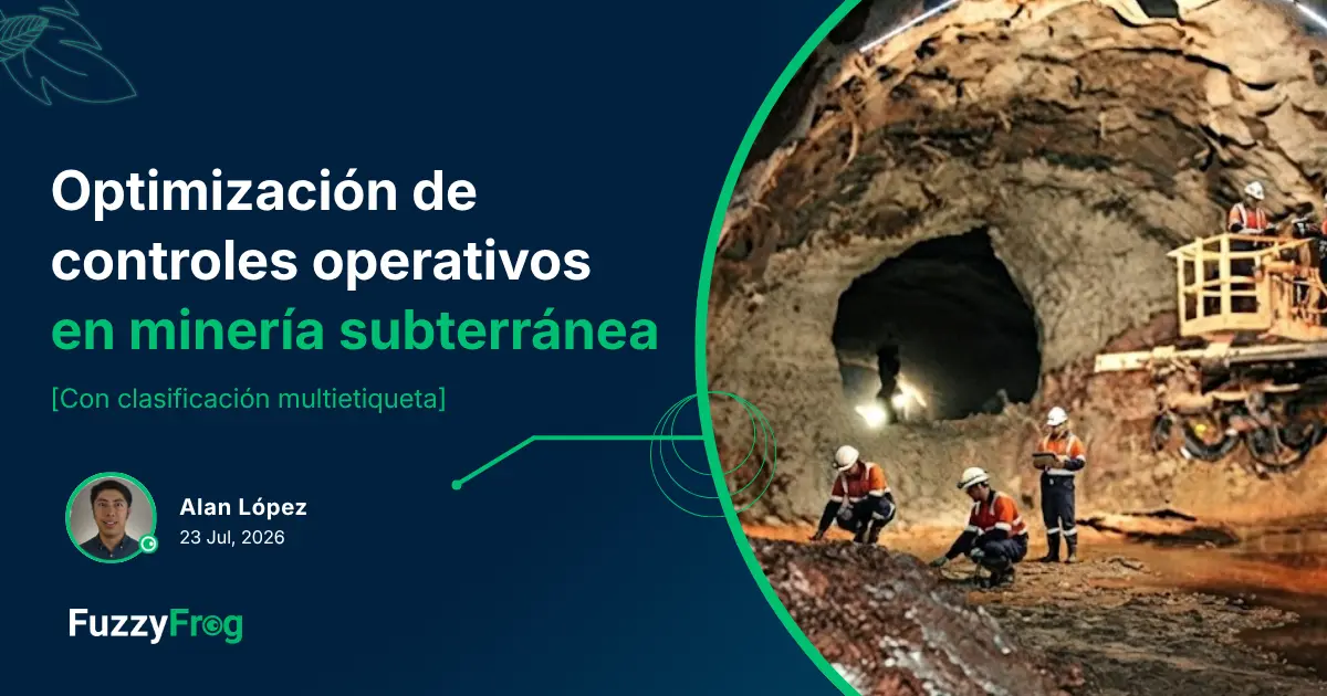 Operador de mina subterránea completando controles operativos analizados con machine learning multietiqueta